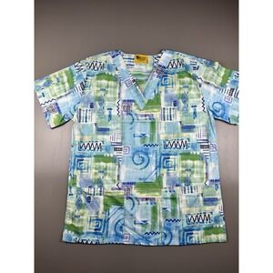 Scrubs Station VS Collection Women's V Neck Scrub Top Blue Purple Green Designs